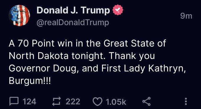 Trump Thanks Doug Burgum After Winning North Dakota